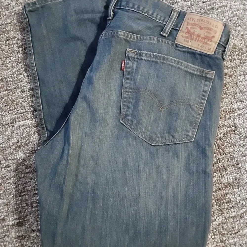 Levis 559 Jeans Men  Relaxed Straight Blue Medium Wash Denim 100% Cotton